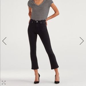 7 for all mankind High Waist Slim Kick Black Jeans